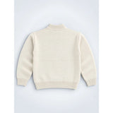 Cream Cable-Knit Winter Cardigan, Christmas Sweater for Kids