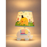 Blue Ceramic Elephant side Bed Table Lamp, Kids Room Decor