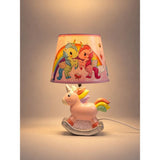 Pink ceramic Rocking Unicorn side Bed Table Lamp, Kids Room Decor