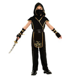 The Black & Gold Dragon Ninja, Kids Halloween Costume Fancy Dress Up