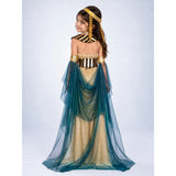 Gold & Green Egyptian Girl, Kids Halloween Costume Fancy Dress Up