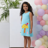 Aqua Abstract design dress