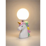 White ceramic Unicorn Moon, side Bed Table Lamp, Kids Room Decor