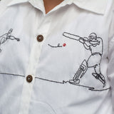 Cricketer Embroidered Shirt - White