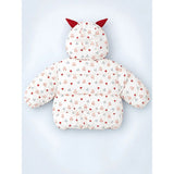 Cream & Brown Bunny Mushroom Quilted Hooded Winter Jacket for Kids