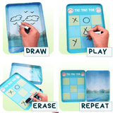Travel Activity Tin – Activities to Go | Mess-Free Travel Fun | Reusable Sheets & Coloring Pad | Compact & Portable | Screen-Free Creativity On-the-Go