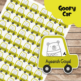Fancy Shape Sticker - Goofy Car