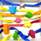 Mixed and  Match Handmade Crayon Rakhi Set of 5 - Reusable Raksha Bandhan Rakhi for Kids - Design 1