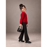 Maroon Cable-Knit Winter Cardigan, Christmas Sweater for Kids