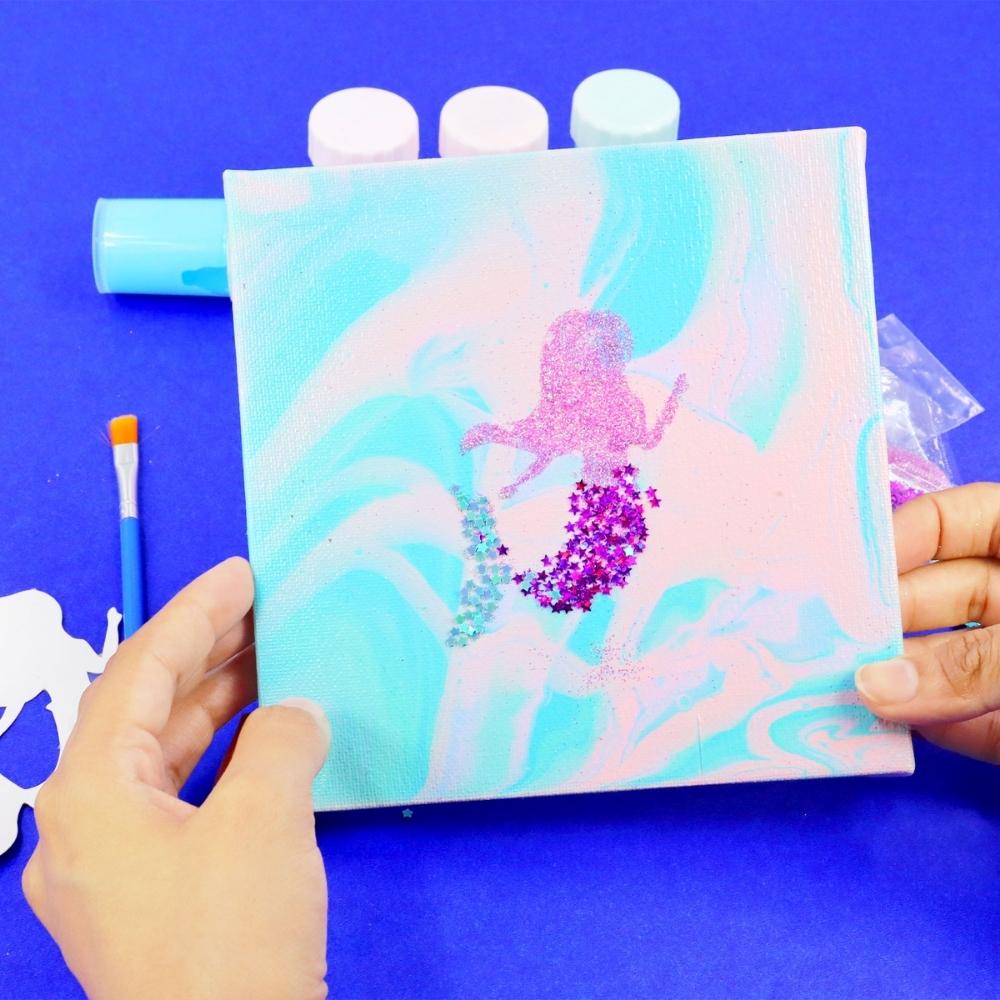 Mermaid DIY Pouring Canvas Art Set