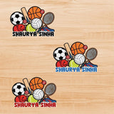 3D Embossed Stickers - Sports Equipment