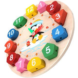 Wooden Learning Clock Toy with Lacing numbers