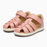 Single Strap Trio Kids Leather Sandals - Peach