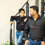 Dual Cars Embroidered Shirt - Black