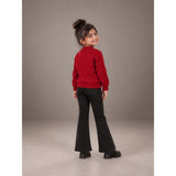 Maroon Cable-Knit Winter Cardigan, Christmas Sweater for Kids
