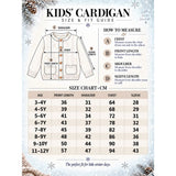 Cream Horse Pattern Knitted Winter Cardigan, Christmas Sweater for Kids