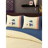 4 pcs Skateboard Croc Tropical theme, Luxe Embroidered collection of Double Bed Comforter, flat bedsheet, 2 pillow covers Bedding Set for King Size Bed.