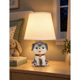 Grey ceramic Dog side Bed Table Lamp, Kids Room Decor