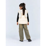 Yellow Polka Dots Cute Character-Themed Quilted Hooded Sleeveless Winter Jacket for Kids
