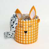 Rabbit Round basket-yellow