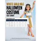 White & Gold Nile Girl, Kids Halloween Costume Fancy Dress Up
