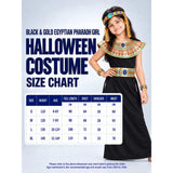 Black & Gold Egyptian Pharaoh Girl, Kids Halloween Costume Fancy Dress Up