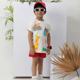 White Abstract design T-SHIRT