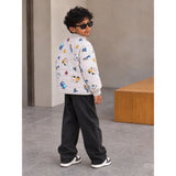 Grey Dumper Quilted Bomber Winter Jacket for Kids