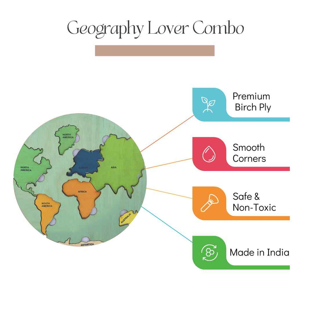 Geography Lover Combo - Earth Core, Water Cycle & Ocean Layer Puzzle