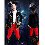 Black Coat one eye Pirate , Kids Halloween Costume Fancy Dress Up