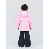 Pink Bunny Glitter Quilted Hooded Winter Jacket with Muffler for Kids