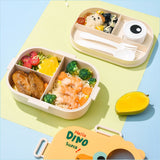 Orange Big Eye Dino 2 decker Lunch Box for Kids