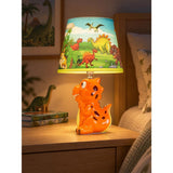 Orange ceramic Dino side Bed Table Lamp, Kids Room Decor
