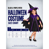 Black & Purple Witch Poncho & Hat set,No Frock included, Kids Halloween Costume Fancy Dress Up