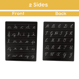 Berrybee Reusable Double-Sided Cursive Tracing Chalkboard (English Cursive)