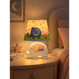 Blue Ceramic Elephant side Bed Table Lamp, Kids Room Decor
