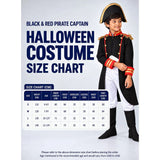 Black & Red Pirate Captain, Kids Halloween Costume Fancy Dress Up