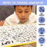 Berrybee Dine Doodle Mat-Reversible & Reusable Mat with 1 Erasable Marker and Chalk