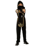 The Black & Gold Dragon Ninja, Kids Halloween Costume Fancy Dress Up