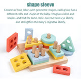 4 in 1 Shape Sorter Puzzle Block Wooden Educational Shape Sorting Puzzle Toy