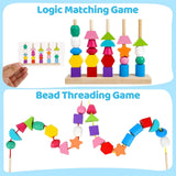 5 Pillar Sorter with Lacing Beads Toy Set