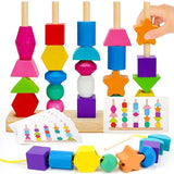 5 Pillar Sorter with Lacing Beads Toy Set