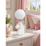White ceramic Unicorn Moon, side Bed Table Lamp, Kids Room Decor