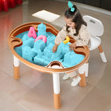OPlus Blocks cum Sensory Table with chair - Brown color