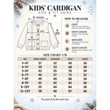 Cream, Maroon & Navy Pattern Knitted Winter Cardigan, Christmas Sweater for Kids