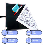 Berrybee Dine Doodle Mat-Reversible & Reusable Mat with 1 Erasable Marker and Chalk