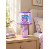 Purple Princess ceramic Castle side Bed Table Lamp, Kids Room Decor