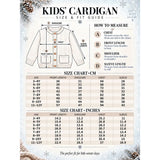 Cream & Navy Blue Nordic Pattern Winter Cardigan Sweater for Kids