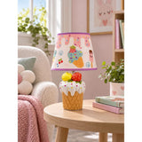 White ceramic Ice Cream side Bed Table Lamp, Kids Room Decor