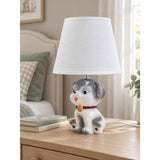 Grey ceramic Dog side Bed Table Lamp, Kids Room Decor